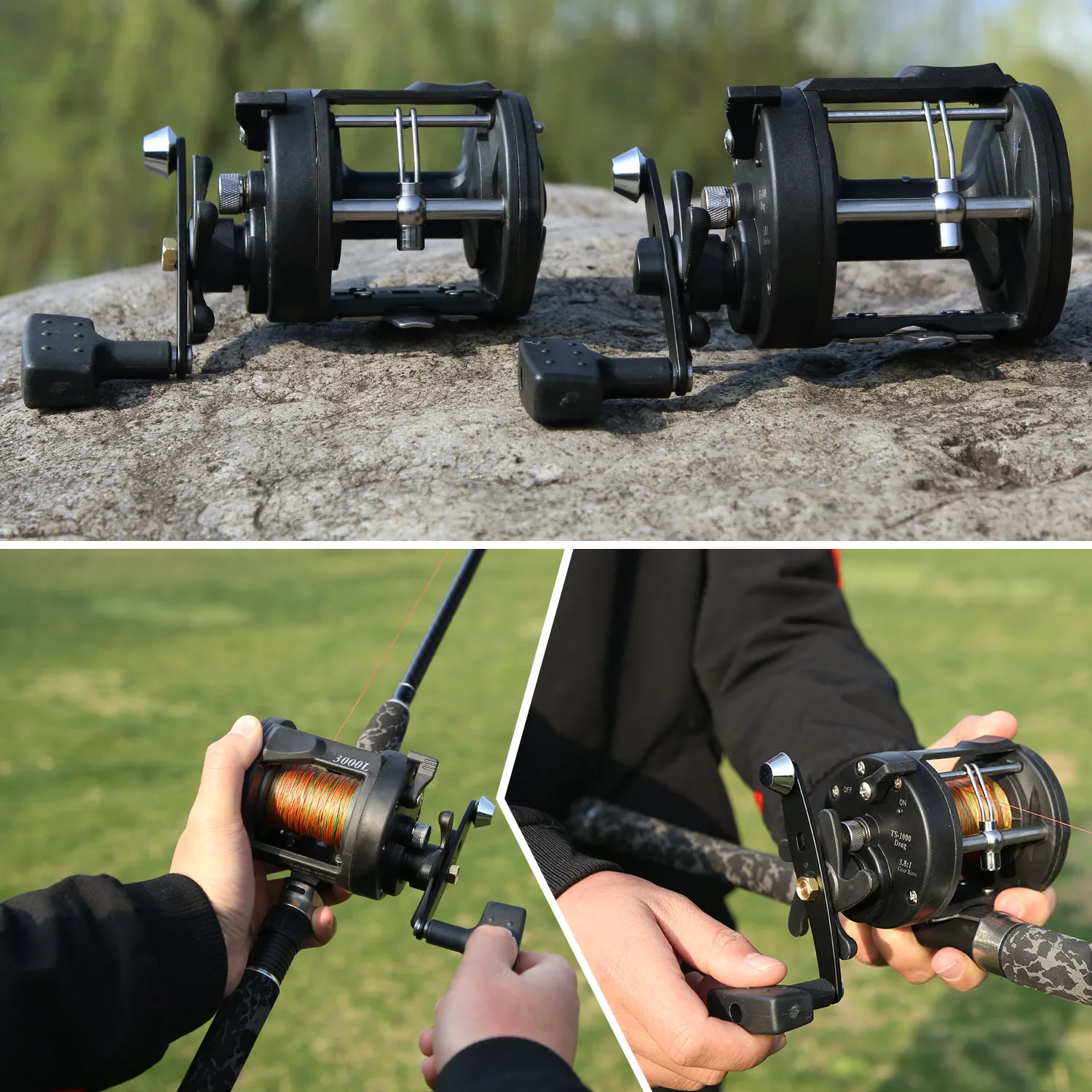Carrete pesca al surfcasting Sougayilang con freno regulable y manivela cómoda - imagen 5
