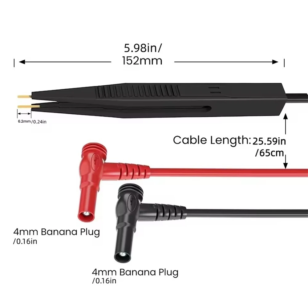 Cleqee P1510 SMD Chip component Narzędzie do testowania LCR Multimetr Tester Miernik Sonda w kształcie długopisu Pęseta — zdjęcie 3