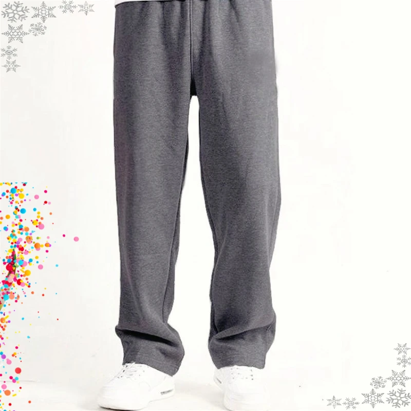 Niewidoczne spodnie z kroczem Jesienno-zimowe spodnie dresowe Męskie spodnie dresowe z czystej bawełny Duży rozmiar Luźne proste spodnie dresowe Pantalones
