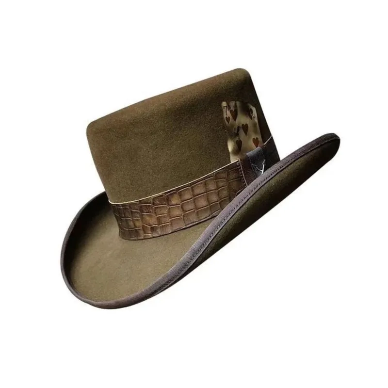 New fashion flat-topped top hat pure felt
