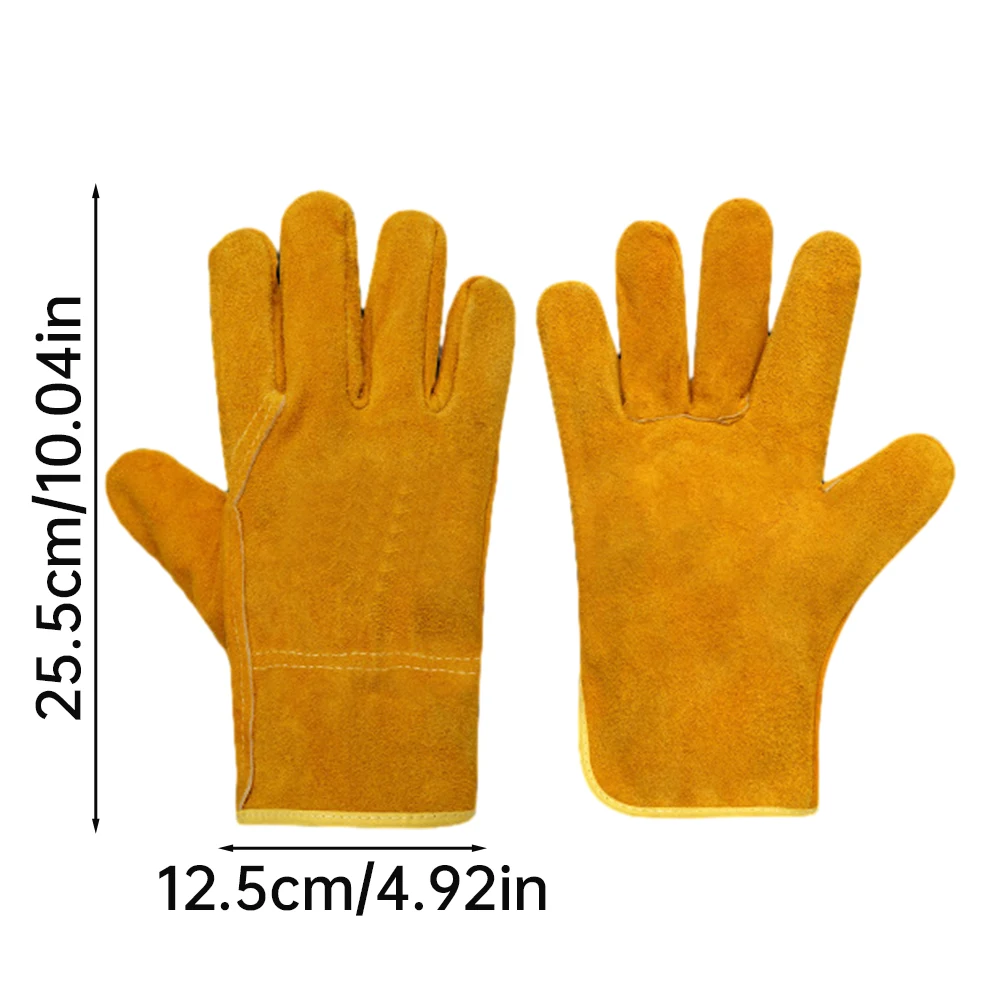 Gants de travail ignifugés en cuir de vachette pour soudeur, protection de sécurité, degré de chaleur