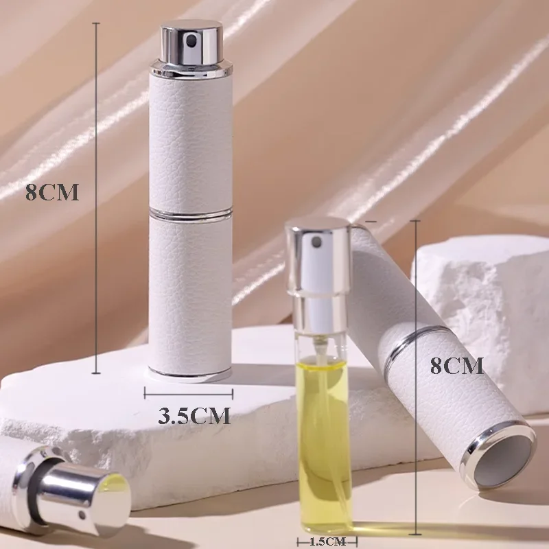 8ml หนังน้ําหอม Atomizer สเปรย์กลิ่นปั๊มขวดน้ําหอมแบบพกพาคอนเทนเนอร์เครื่องสําอางเดินทาง Vial MINI Empty สเปรย์ขวด