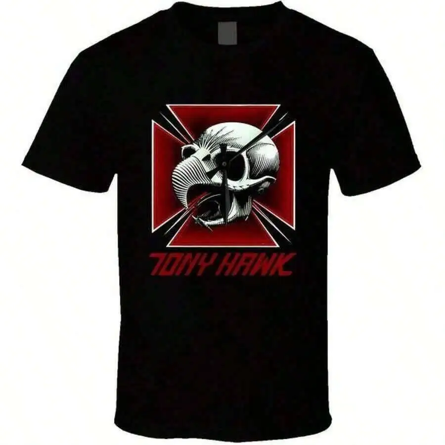 Print ,Graphic-Cotton Tees Size Plus, Cartoon Round Neck Short Sleeve, Tony Hawk Black T ,Y2K,Oversized Shirt Men,With 100% Cotton Trendy Y2K Short-Sleeve Tee-Soft, Quick-Drying, Moisture-Wicking, Great Gift for Christmas or Halloween.
