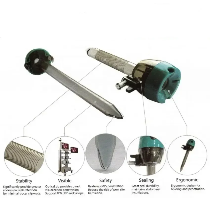 Laproscopic instrument disposable optical bladeless trocar