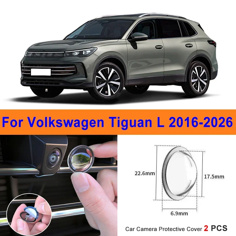 

360 Reverse Image Car Camera Cover Anti-Scratch PC Lens Protector Stickers For Volkswagen Tiguan L 2016-2026 2Pcs