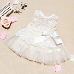 Cotton Sleeveless Dress For Baby Girl Lace Strap Infant Princess Dresses Baptism Clothes Children First Year Birthday Clothing