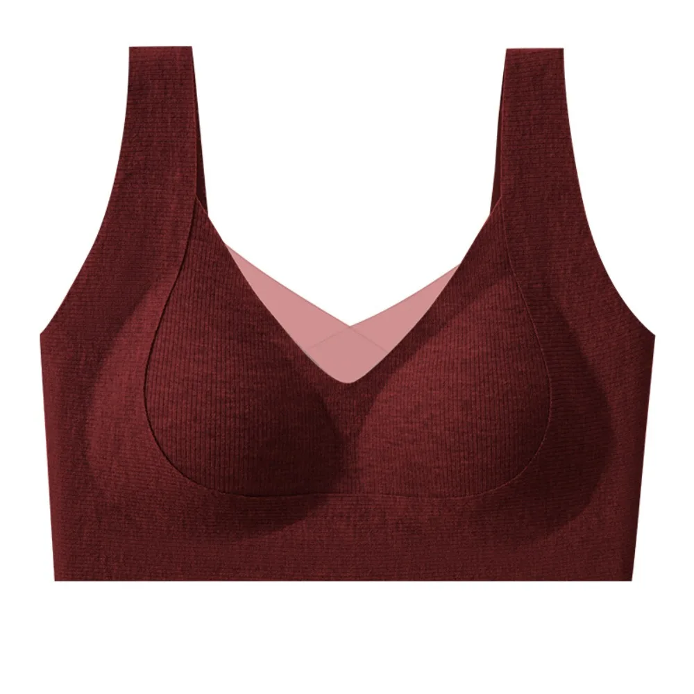 

Mesh V Neck Wireless Deep V Bra Close-fitting Shockproof Brassiere for Women Gathered Breasts Anti-sagging Seamless Bras Sport