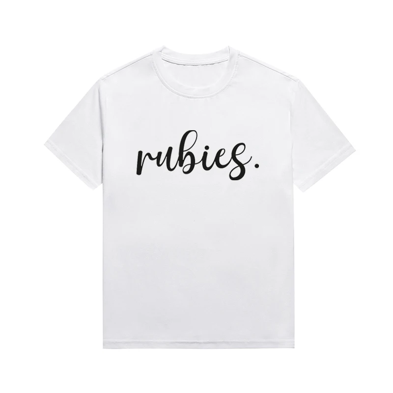 Christian Rubies Slogan Top Harajuku Tee Classic Basic Style Female Top Custom T Shirt