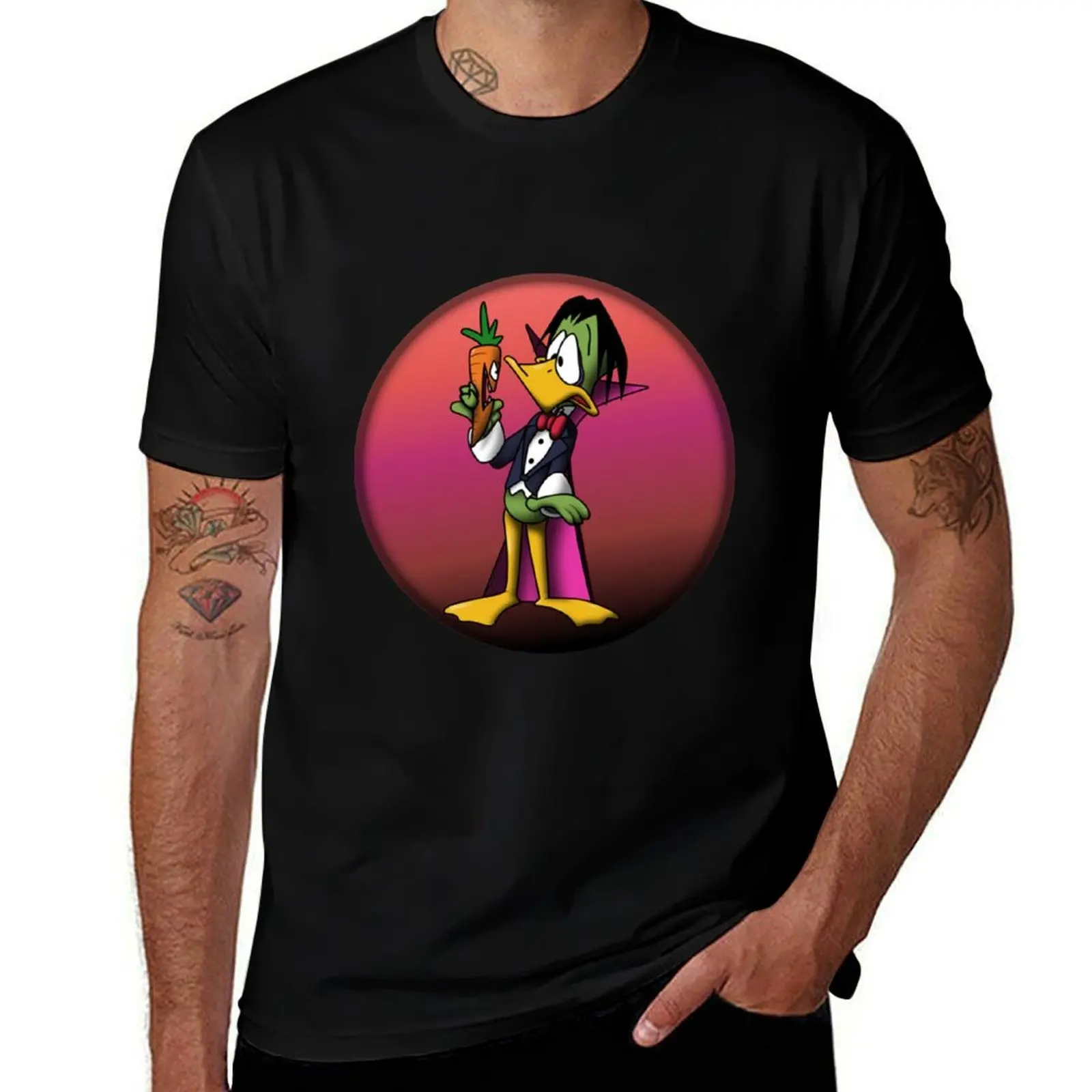 

Duckula vs a Carrot T-Shirt cotton t shirt man t shirt custom print T-Shirt