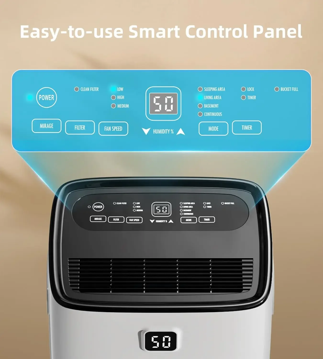 para sótano con manguera de drenaje, deshumidificadores VEAGASO de 80 pintas para el hogar, habitación grande, baño con tanque de agua, humedad inteligente