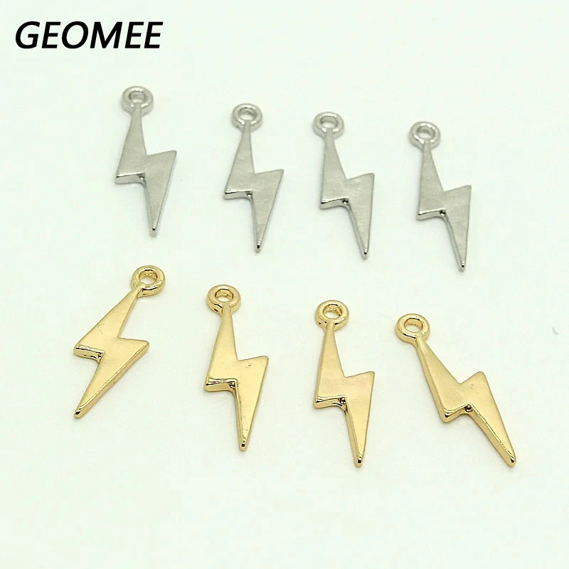 10pcs 2 Colors Lightning Alloy Charms Cool Pendant For Earring Bracelet Diy Jewelry Make