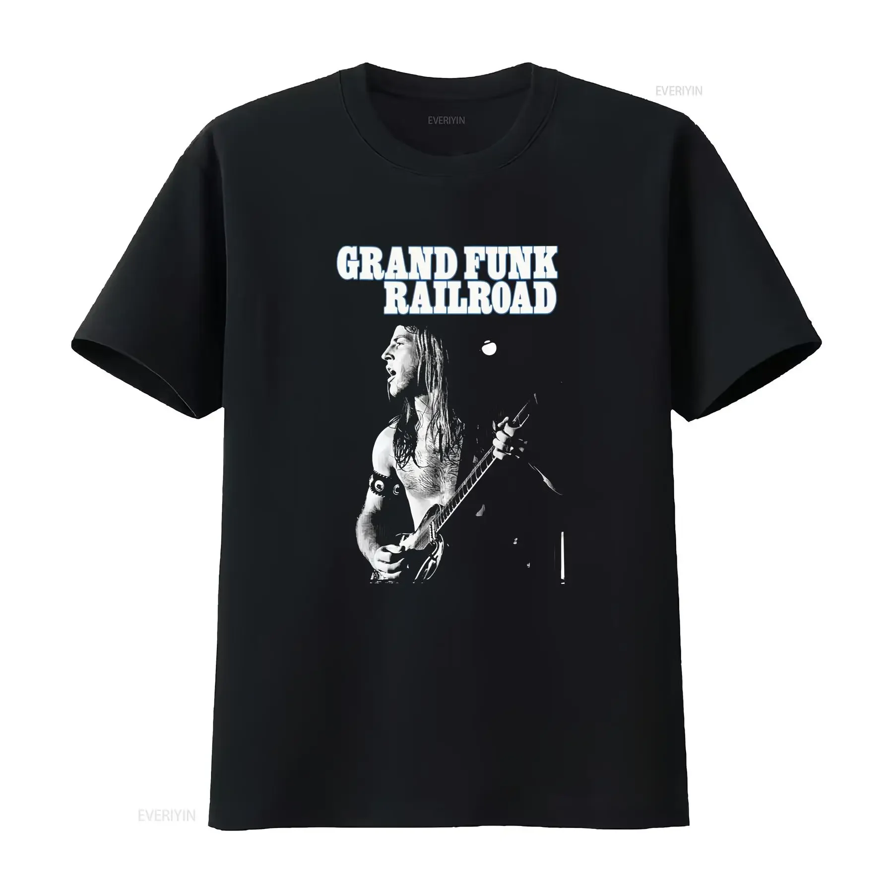Grand Funk Railroad Band Live black T shirt S 5Xl 1PT1611 vintage Washed Versatile Soft Stylish homme graphic Unisex