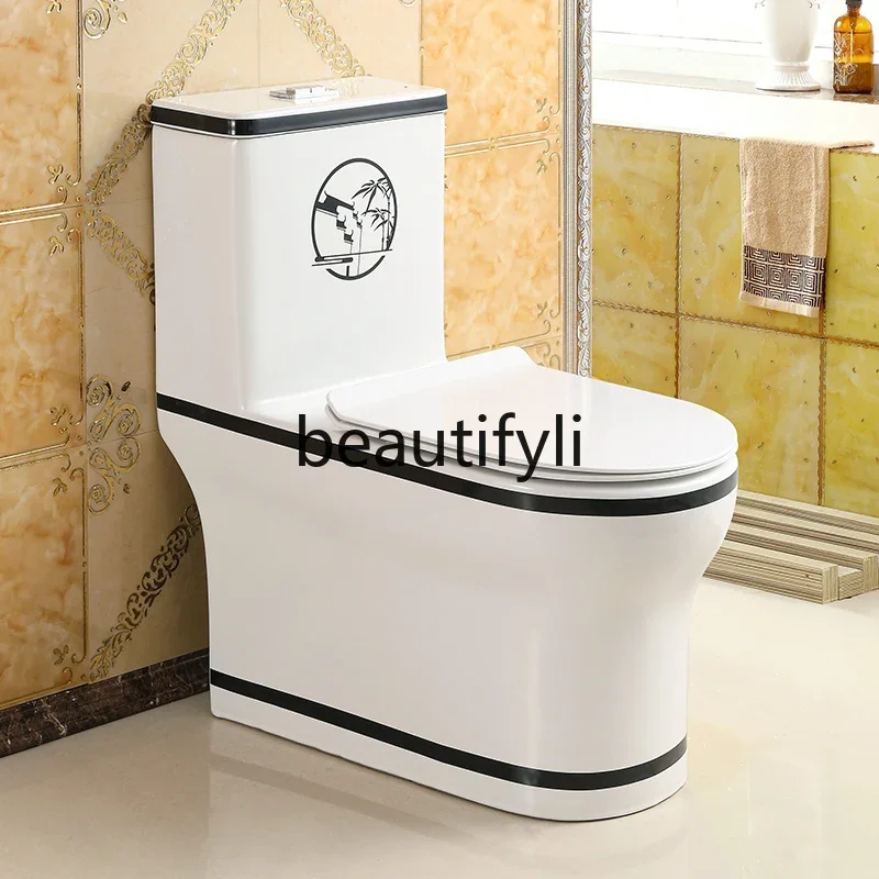 

Household flush toilet Super swirl water-saving retro toilet Personalized ceramic toilet4446