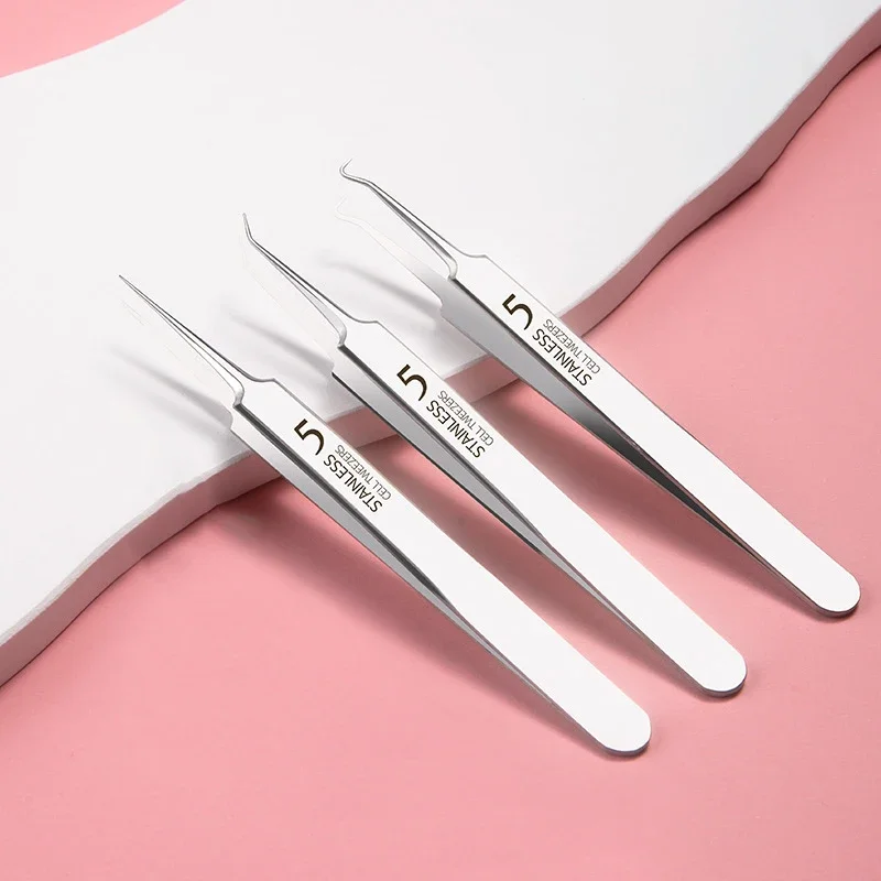 3/5pcs Cell Pimples Blackhead Clip Standard Stainless Steel Tweezers Ultra-fine Blackhead Remover Cleaning Milia Pimple Needle