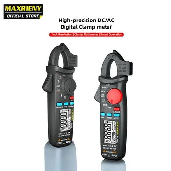 MAXRIENY Digital Clamp Meter True RMS Mini DC AC Current Voltage Auto Range Temperature Capacitance Ohm Test Multimeter ACM91