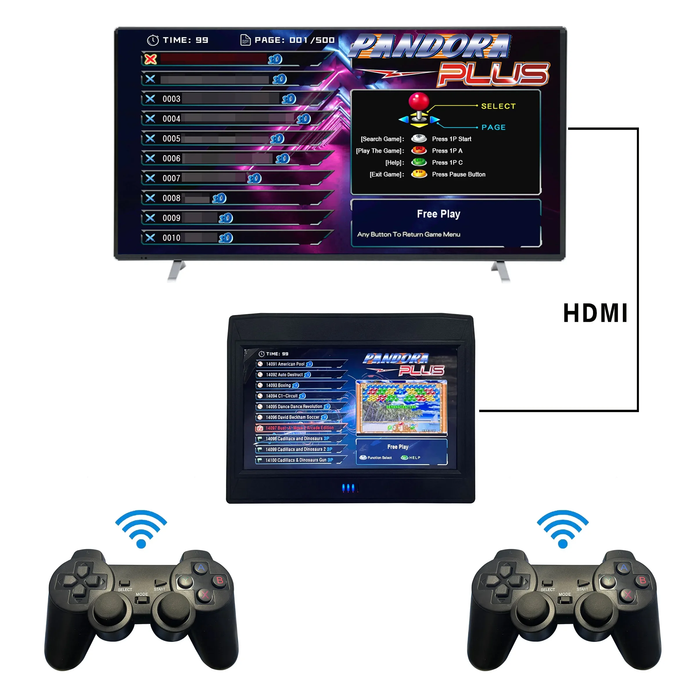 10 Inch 32GB Portable 26800 Game Wireless Handheld Game Console For Children's Retro Video Game Player Console