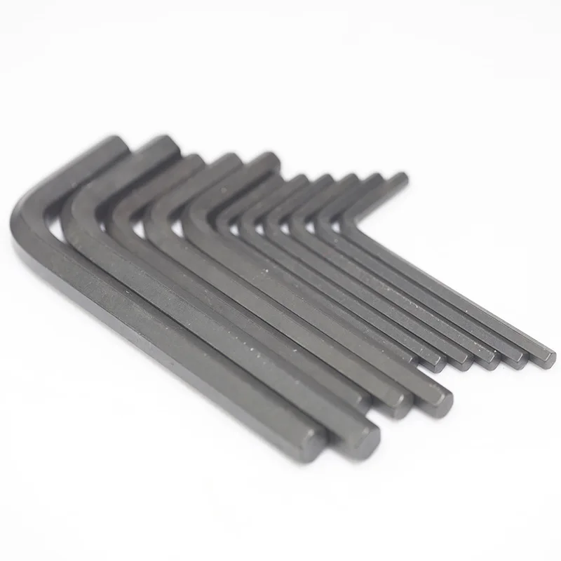 مفتاح ألين سداسي أدوات إصلاح يدوية ، طلاء بالنيكل ، أسود على شكل L مفتاح سداسي الرأس المسطح ، m0.7 ، M1.27 ، M1.5 ، M2 ، M2.5 ، M3 ، M4 ، M5 ، M6 #5