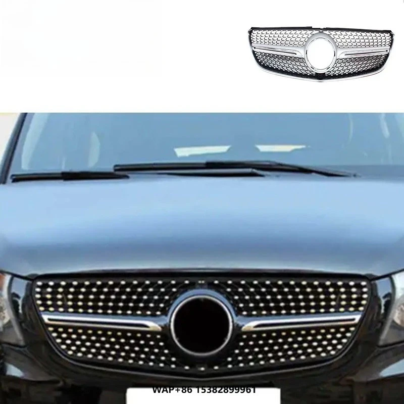 

V Class W447 Diamond Radiator Front Bumper Grille Mesh Hood for W447 V260 Facelift 2015-2018 ABS Grille With