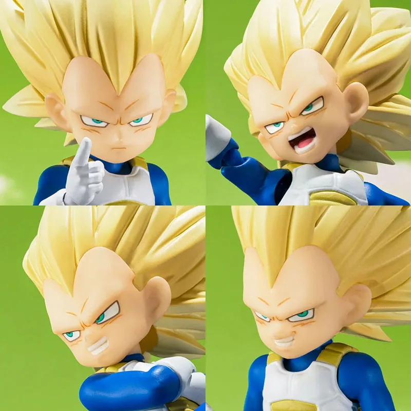 Original BANDAI S.H.Figuarts SHF Super Saiyan 3 Vegeta(MINI) Daima modelo de juguete