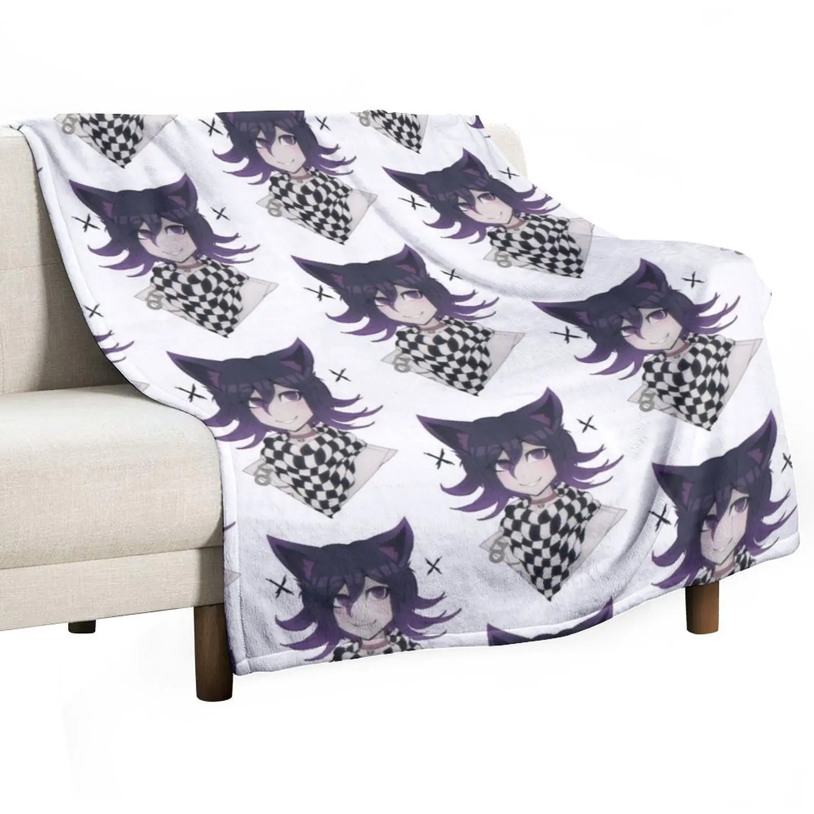 

Kitty Kokichi Smile Throw Blanket Multi Use Warm Blanket for Living Room Bedroom
