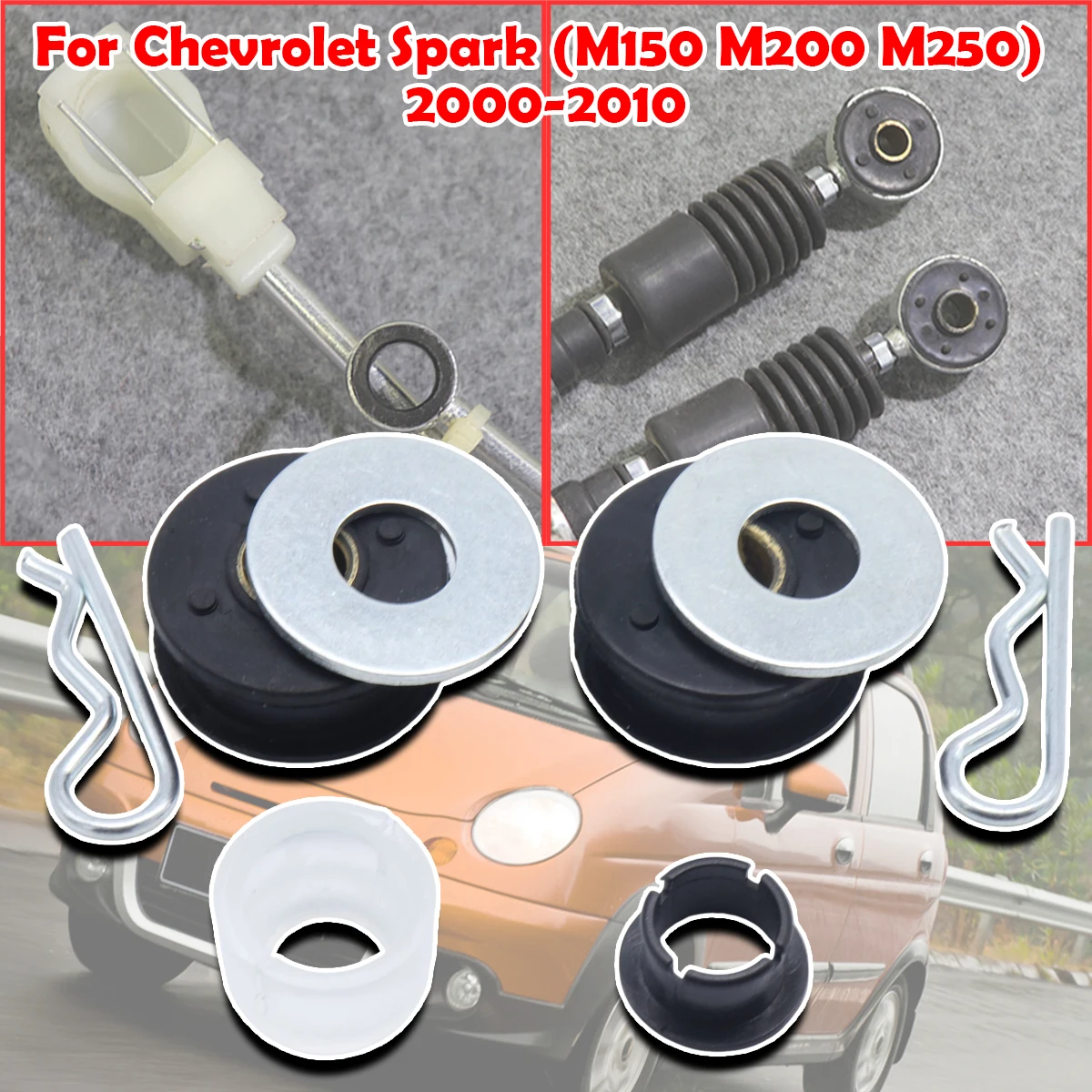 

For Chevrolet Spark (M150 M200 M250) 2000 - 2010 Upgrade Gearbox Shift Cable Linkage Bushing Shifter Lever Selector Rod Bushing