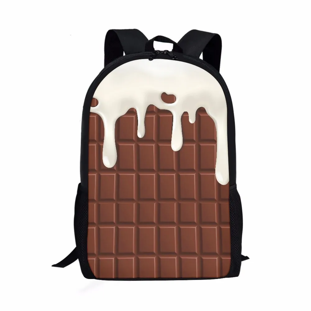 Summer Strawberry Ice Cream Pattern Students School Bag Girls Boys Book Bag Teenager Daily Casual Backpacks Storage Rucksacks