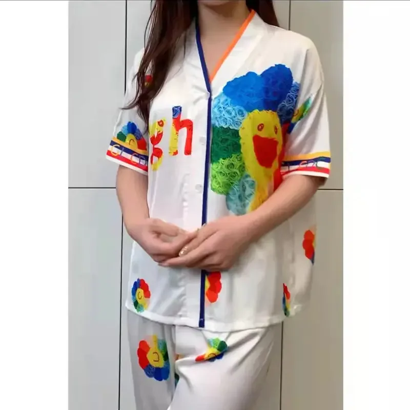 Pajama Pants Set Women's Clothing Homewear Summer Light Luxury Comfort Stylish Simple Casual Breathable Relaxed Korean Version