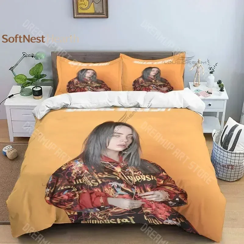 2026 Popular Star Singer B-Billie Patterns Comforter Bedding Set,Duvet Cover Bed Set Quilt Cover Pillowcase,King Queen Size Bedd