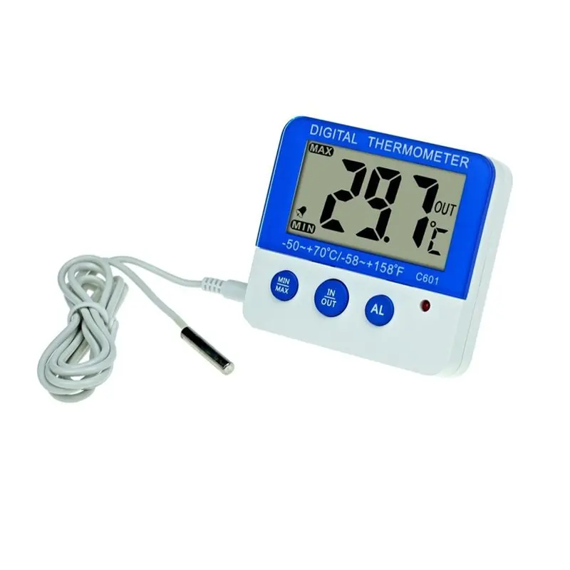 [NEWA76K!】 Waterproof External Probe Digital Fridge Temperature Monitor LCD Refrigerator Freezer Gauge High Low Alert