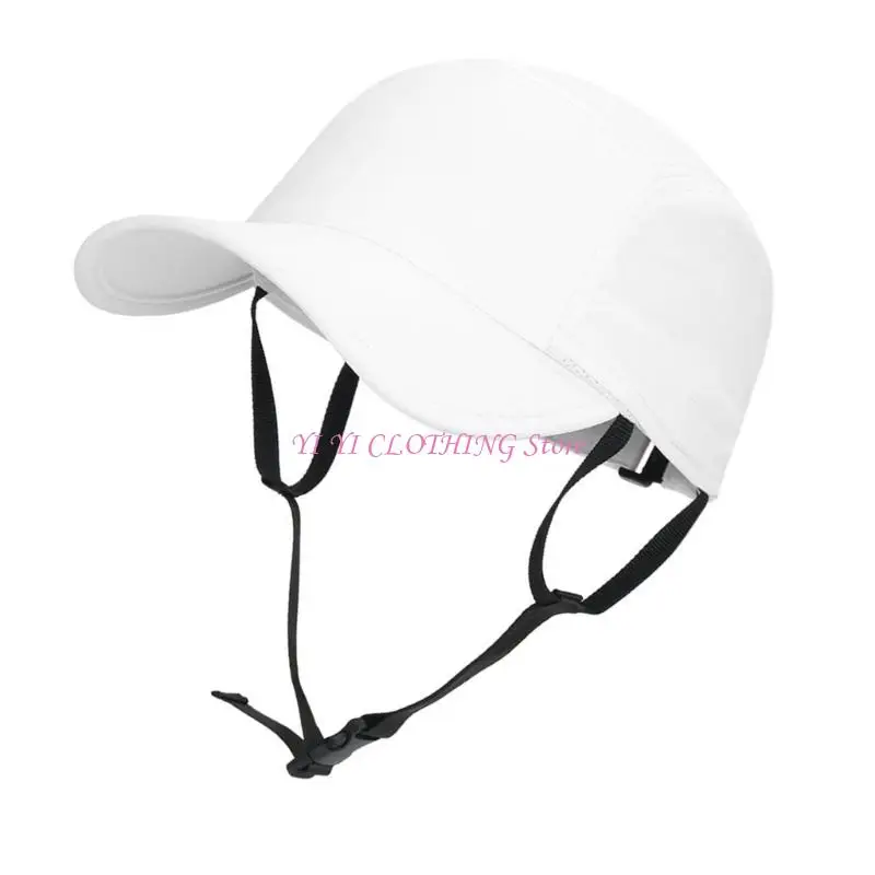 N5KF Unisex Adjustable Sun Hat Outdoor Activities Headwear Nylon Fabric Secure Chin Strap Wind Resistant
