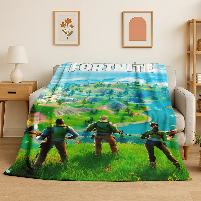 Manta de Franela con Diseño de Videojuego Fortnite, Suave y Cálida, para Dormitorio, Sala de Estar, Cama, Viajes, Campamento, Picnic, Regalo