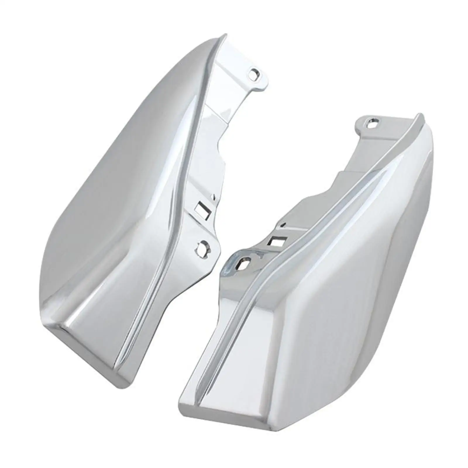 

Left Right Mid Frame Air Deflector Motorcycle Heat Shield ABS Chrome Replacement Set for Wind Protection Touring Use