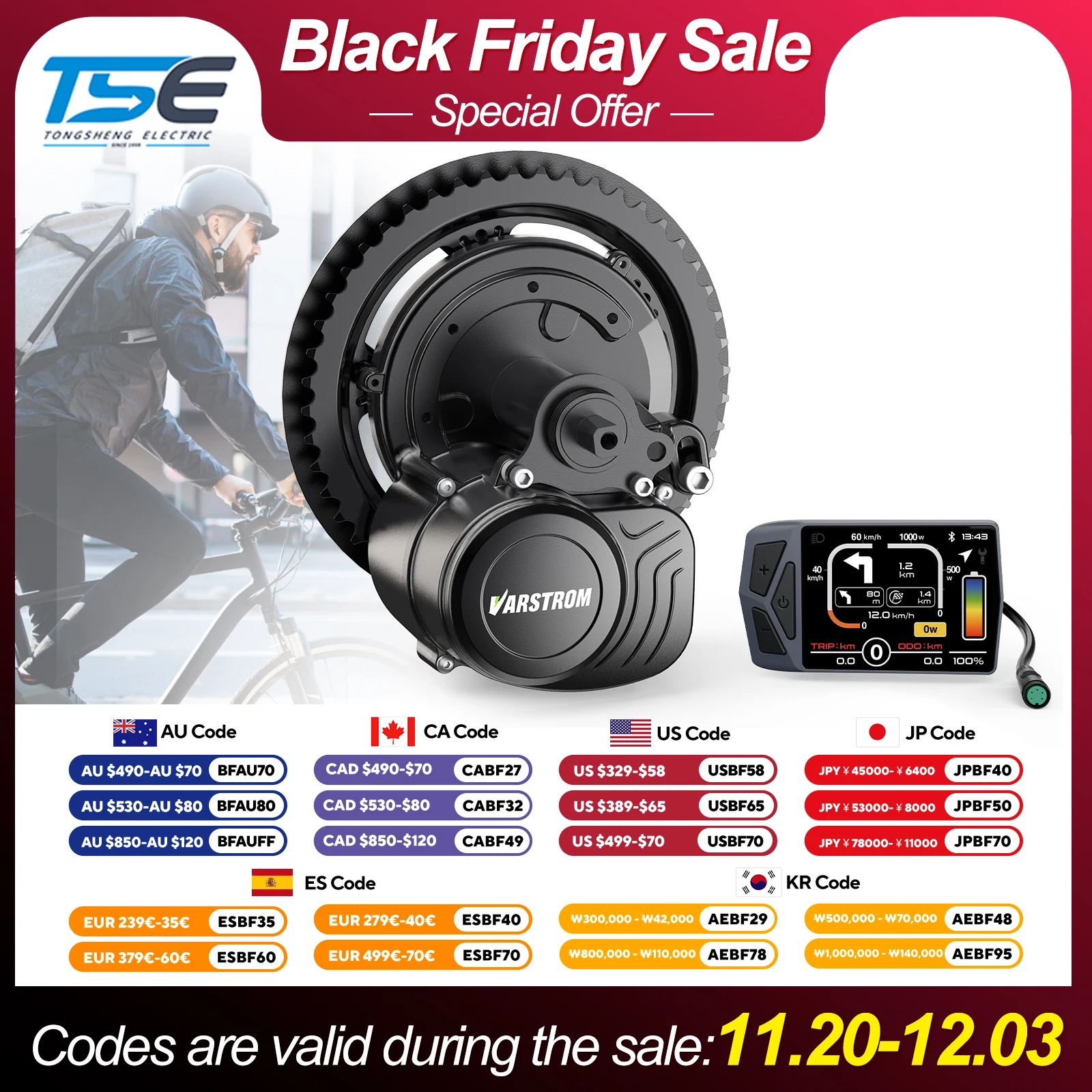 

Varstrom TSDZ16 1000W TSDZ8 TSDZ2B 48V750W 500W Middle Motor Kit 36V 250W Torque Sensor Electric Bicycle Conversion Kit