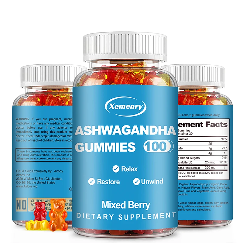 Ashwagandha Gummies - Relieve Stress, Focus, Boost Brain, Replenish Energy, Improve Sleep Health