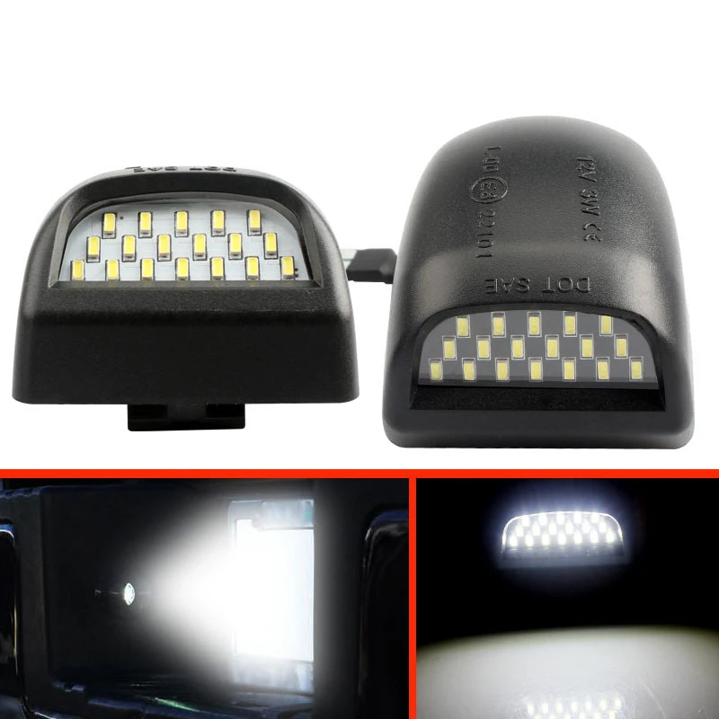 2pcs Car Truck 18-SMD License Plate Lights For Chevrolet Chevy Silverado Avalanche GMC Sierra Suburban Yukon XL1500 2500 3500