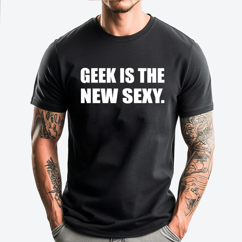 

Geek Is The New Sexy Computer Black Shirt Graphic Tees Man High Quality Men's T-Shirt Tops & Tees Luxury Clothing