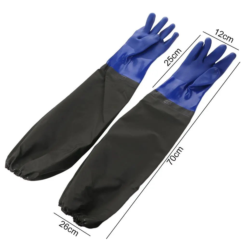 1 Pair Lengthened Labor Protection Waterproof Gloves Reusable Thickened Rubber Glove Wear-Resistant Anti Slip Work Safe Gloves