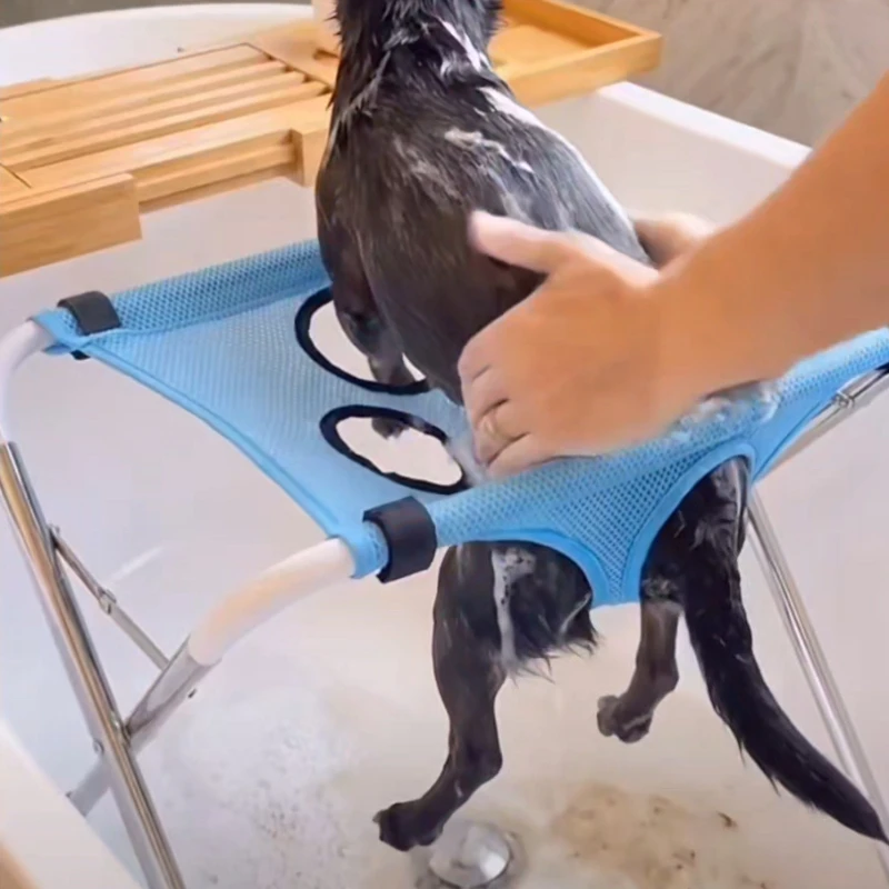Pet Bathing and Nail‑Trimming Harness Stand, Anti‑Scratch & Anti‑Bite Hammock for Small Dogs, Cat and Dog Bathing Helper