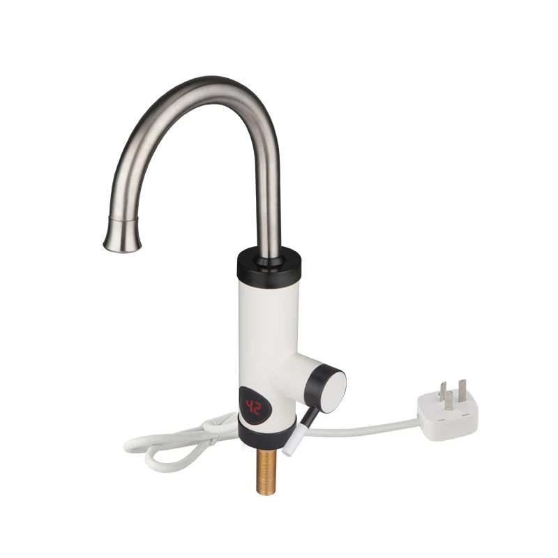 LED Digital Display Electric Faucet Single Handle Instant Hot Water Tap with Side Spray for Bathroom & RV