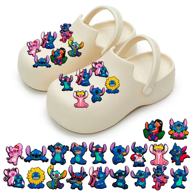 Miniso Hot Toy 1-20Pcs Disney Cute Blue Animals Series ciondoli per scarpe Cartoon Classic Shoe Decoration regali per bambini regali per feste