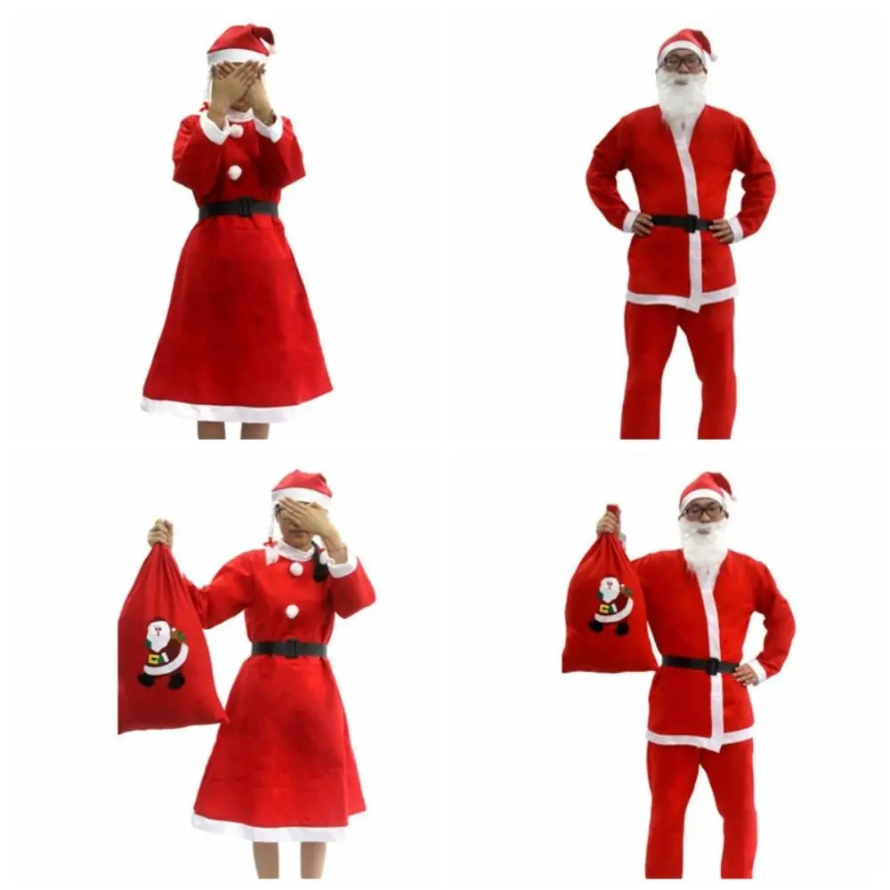 Hat Beard Santa Claus Dress Up Cosplay Make Up Christmas Santa Costume Suit Creative Comfortable Men Women Kids