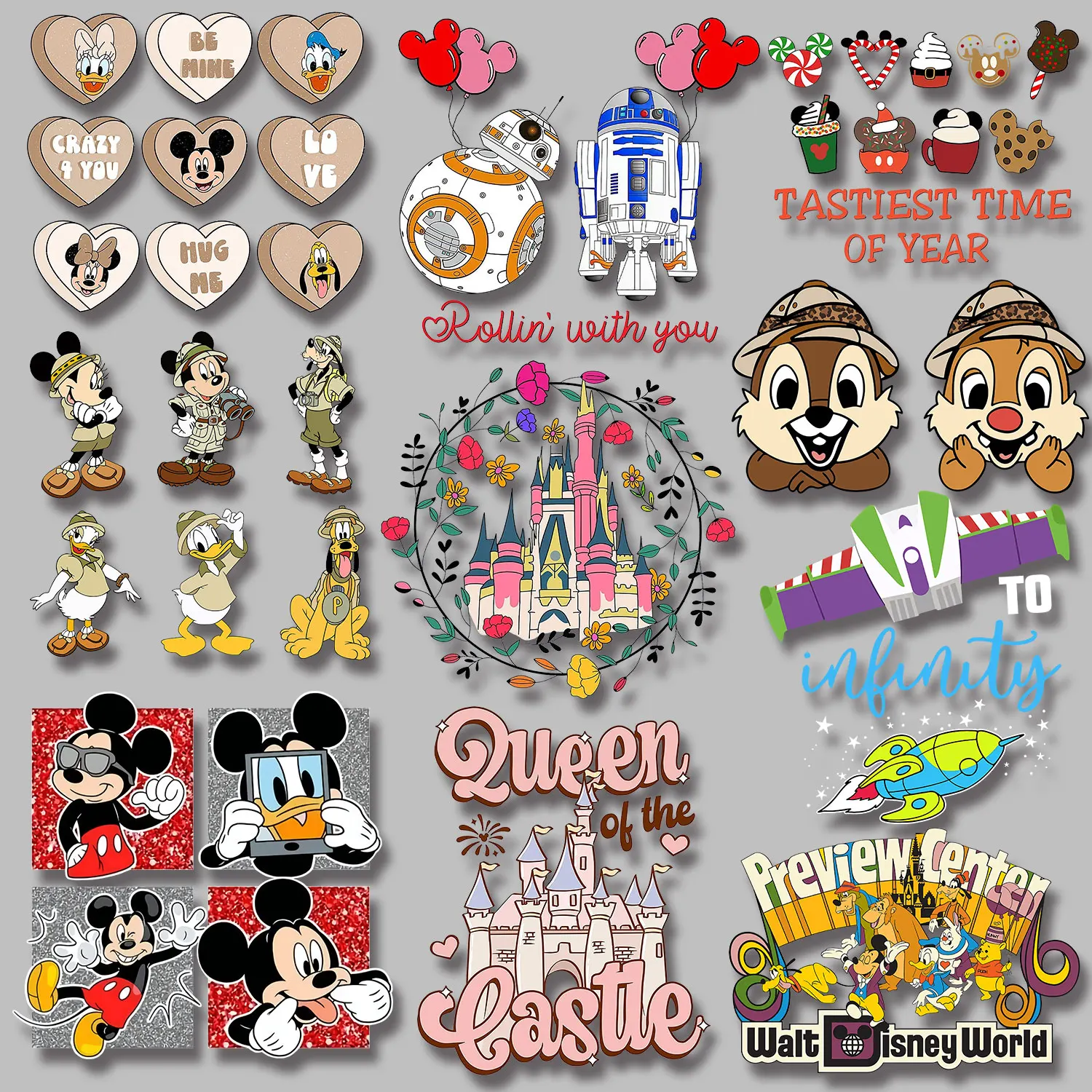 Chip Dale Mickey Mouse Clubhouse Toy Story Classic Character Bundles Sales Iron-on Transfers for Clothing Diy Craft