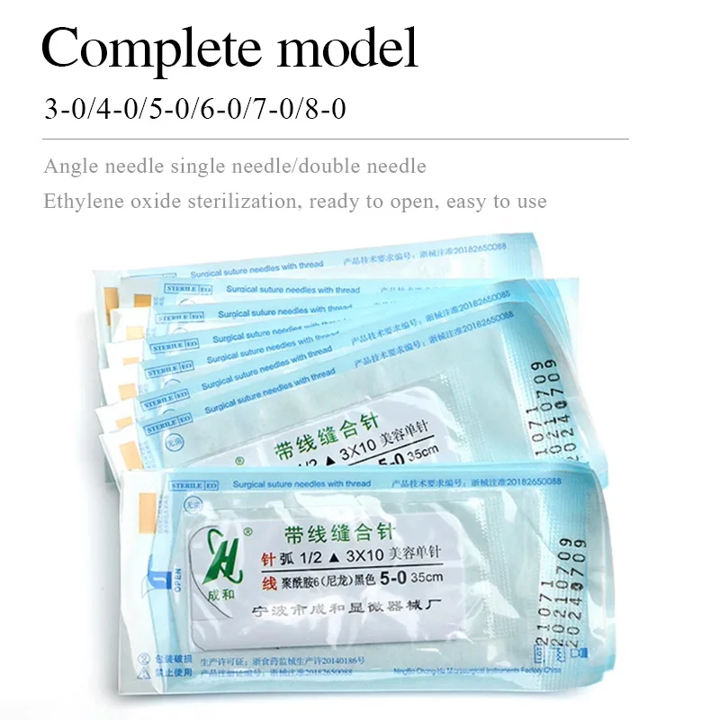 Chenghe-pálpebra dupla cirurgia Suture Needle, Nylon Medical Suture Needle, Não absorvível, Cosmético