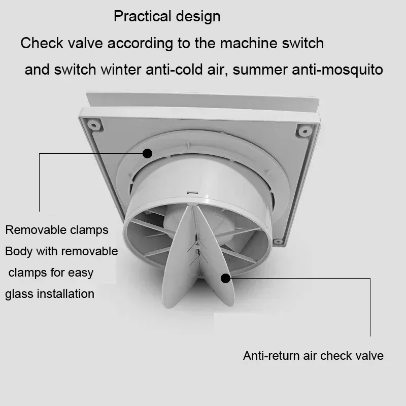 4/6 Inch High Speed Exhaust Fan Toilet Kitchen Bathroom Hanging Wall Window Ventilator Extractor with Remote Control image 2