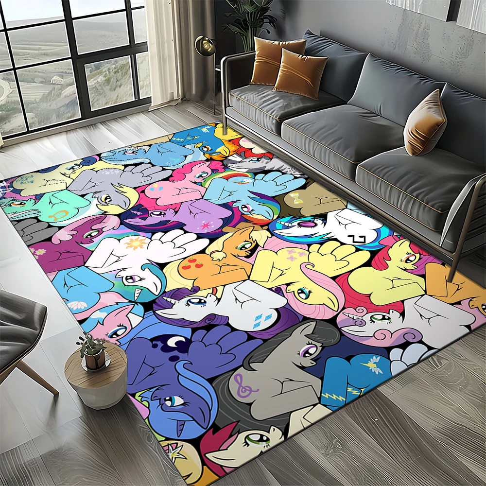 私の小さなポニーの3D漫画のカーペット、寝室のリビングルームのためのかわいいウサギ、家のソファの装飾、子供の大きな装飾のフロアマット、ギフト、27スタイル