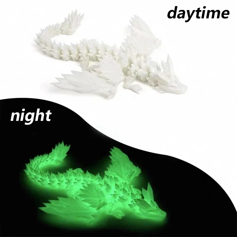 Tivorla 3D Printed Movable Echinosaurus Figurine Dragons Bone Model Desktop Craft Ornament Creative Novelty Gifts for Kids