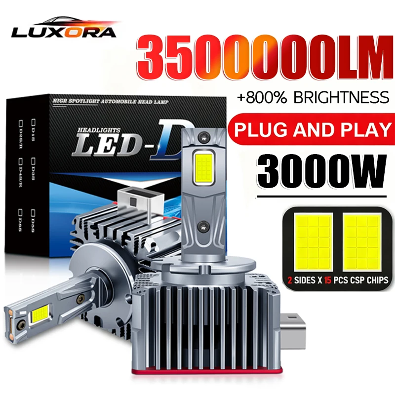 

3000W HID Xenon D3S D1S D2S D4S LED Headlight Bulbs Canbus 3500000LM 9570 CSP Chip Turbo Fan Car Light D2R D4R D5S D8 Plug&Play