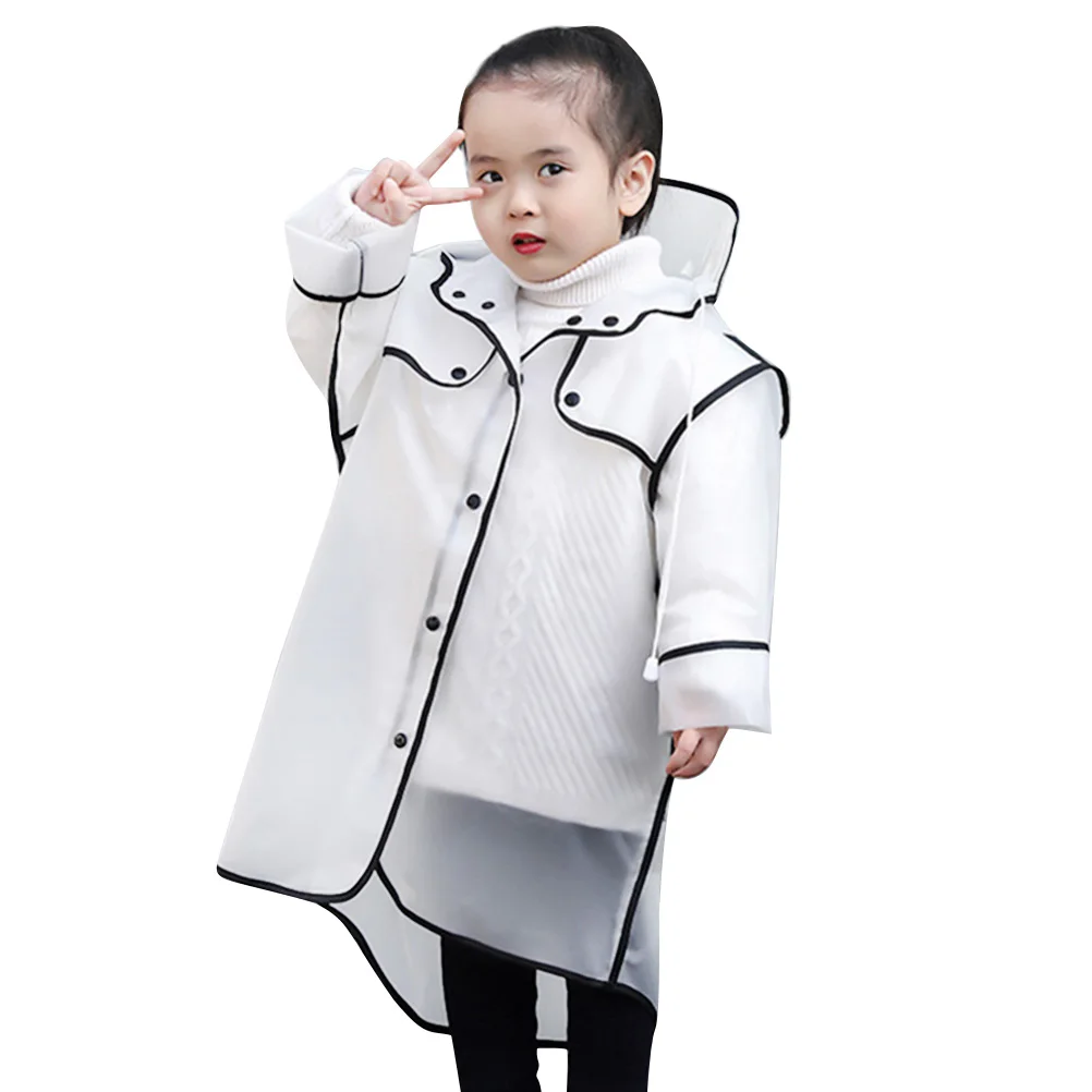 

Clear Kids Raincoat with Hood Lightweight Portable Poncho for Children Theme Park Camping Fishing Hiking EVA WaterproofReusable