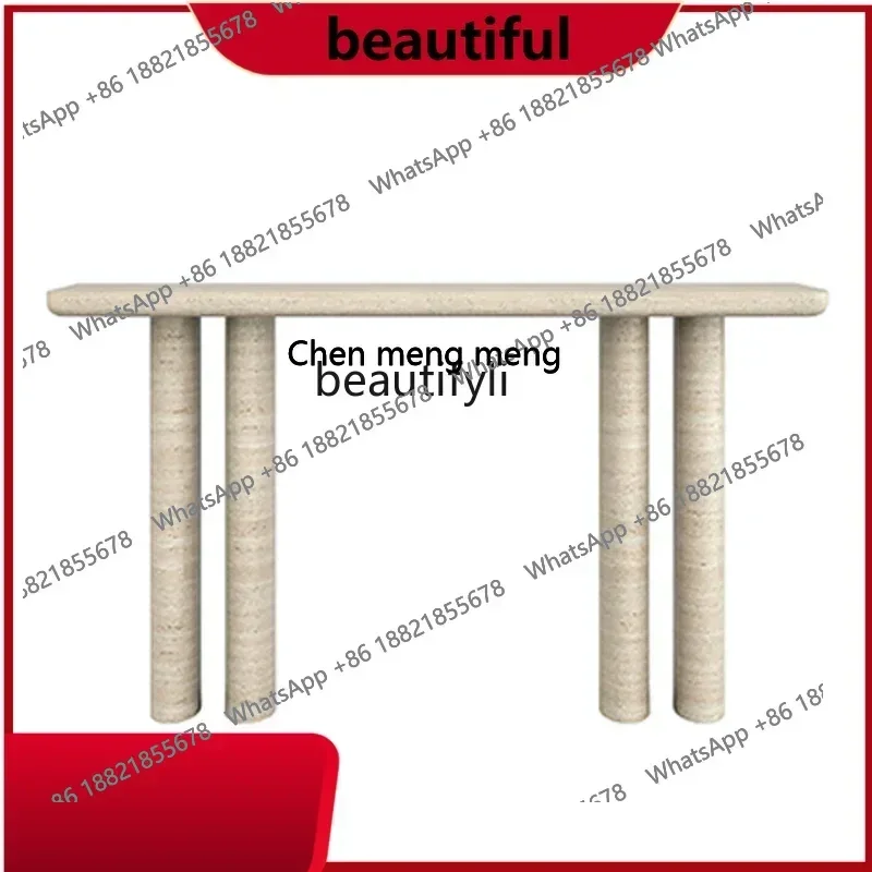 

Wind Natural Travertine Entrance Entrance Table Designer Light Luxury Hotel Modern Home Corridor Wall Entrance Terrace H