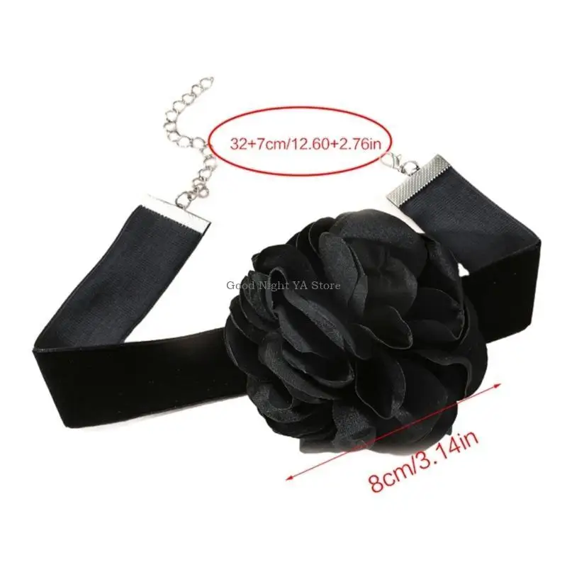 Collier ras cou fleur velours cou Rose cou Camellia Goth Vintage cou